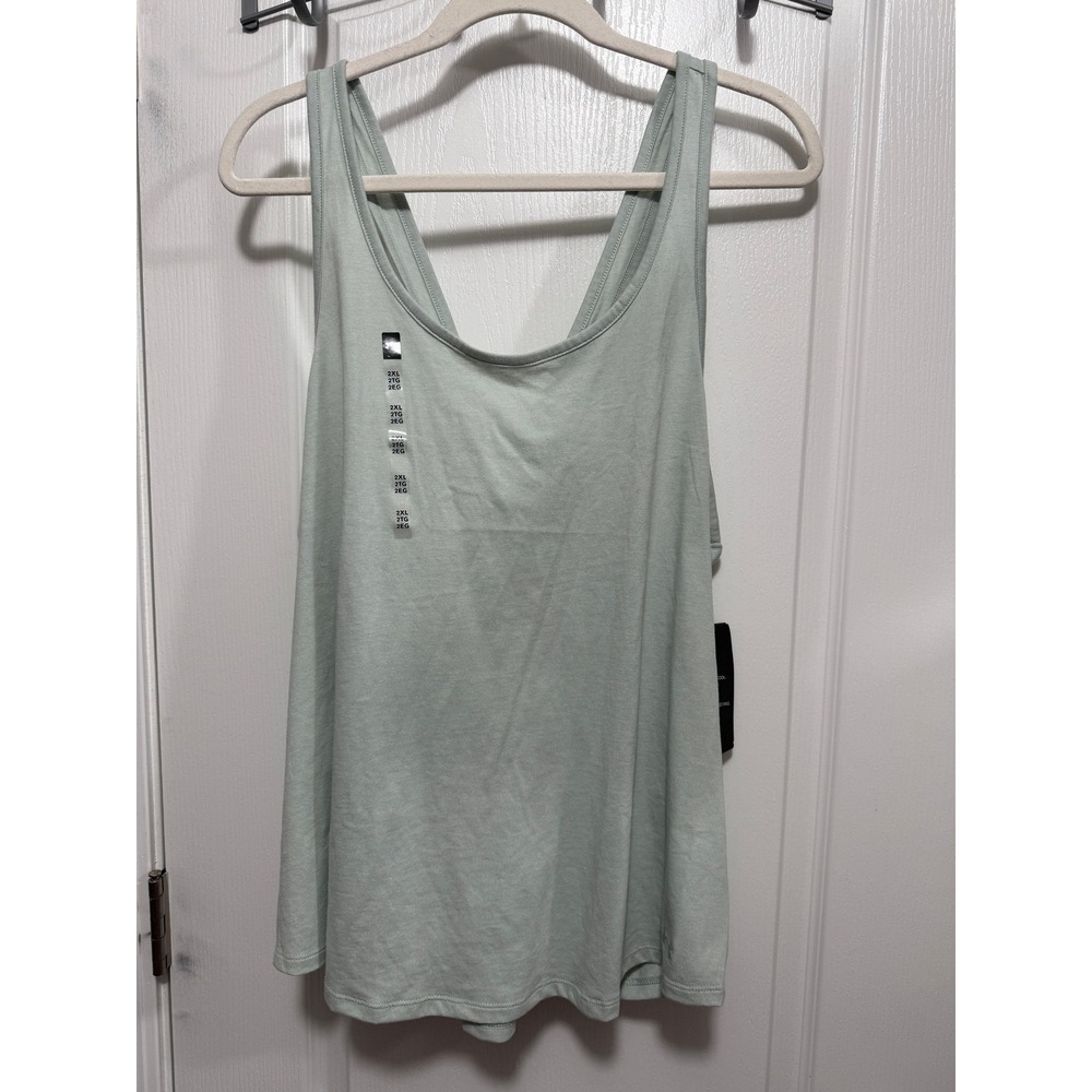 Under Armour HeatGear Loose Tank Top Womens XXL Green Crisscross Back Athleisure - Picture 14 of 16